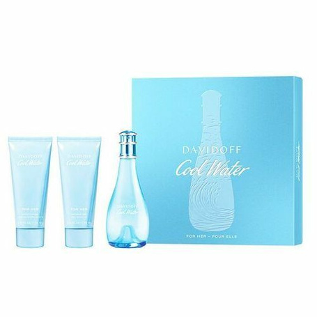 Cool Water Woman zestaw woda toaletowa spray 100ml + balsam do ciała 75ml + żel pod prysznic 75ml