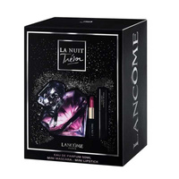 La Nuit Tresor zestaw woda perfumowana spray 50ml + L' Absolu Rouge Matte pomadka do ust 505 Attrape Coeur + Hypnose Drama mini tusz do rzęs 01 Excessive Black 2ml