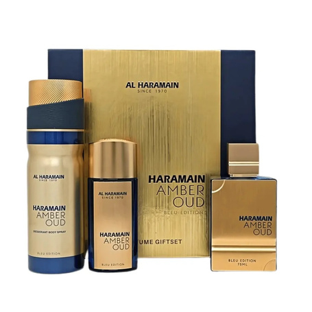 Zestaw Amber Oud Bleu Edition woda perfumowana spray 75ml + woda perfumowana spray 30ml + dezodorant spray 200ml	