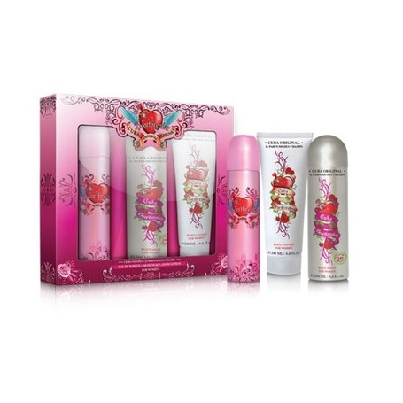 Cuba Heartbreaker zestaw woda perfumowana spray 100ml + dezodorant spray 200ml + balsam do ciała 200ml