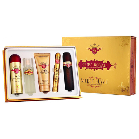 Cuba Royal Must Have zestaw woda toaletowa spray 100ml + woda toaletowa spray 35ml + dezodorant spray 200ml + żel pod prysznic 200ml + woda po goleniu spray 100ml