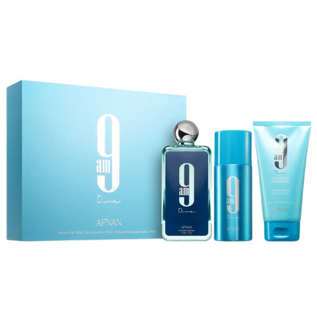 AFNAN 9 AM DIVE ZESTAW EDP 100ML + SG 100ML + DEO 150ML