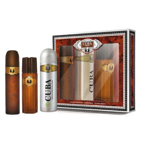 Cuba Gold zestaw woda toaletowa spray 100ml + dezodorant spray 200ml + woda po goleniu 100ml