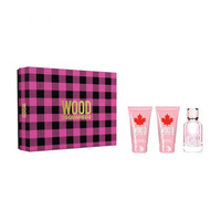 Wood Pour Femme zestaw woda toaletowa spray 50ml + balsam do ciała 50ml + żel pod prysznic 50ml
