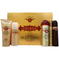 Cuba Royal Must Have zestaw woda toaletowa spray 100ml + woda toaletowa spray 35ml + dezodorant spray 200ml + żel pod prysznic 200ml + woda po goleniu spray 100ml
