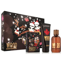 Wood Pour Homme zestaw woda toaletowa spray 100ml + żel pod prysznic 100ml + portfel na karty