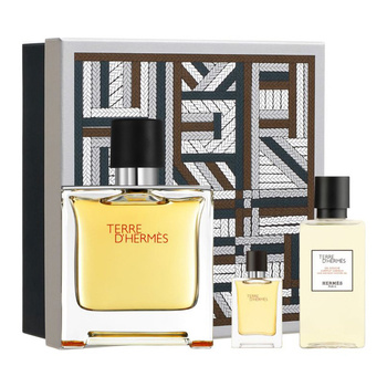 Set Hermes Terre D'Hermes Pure Perfume 75ml + Pure Perfume 5ml + Shower Gel 40ml